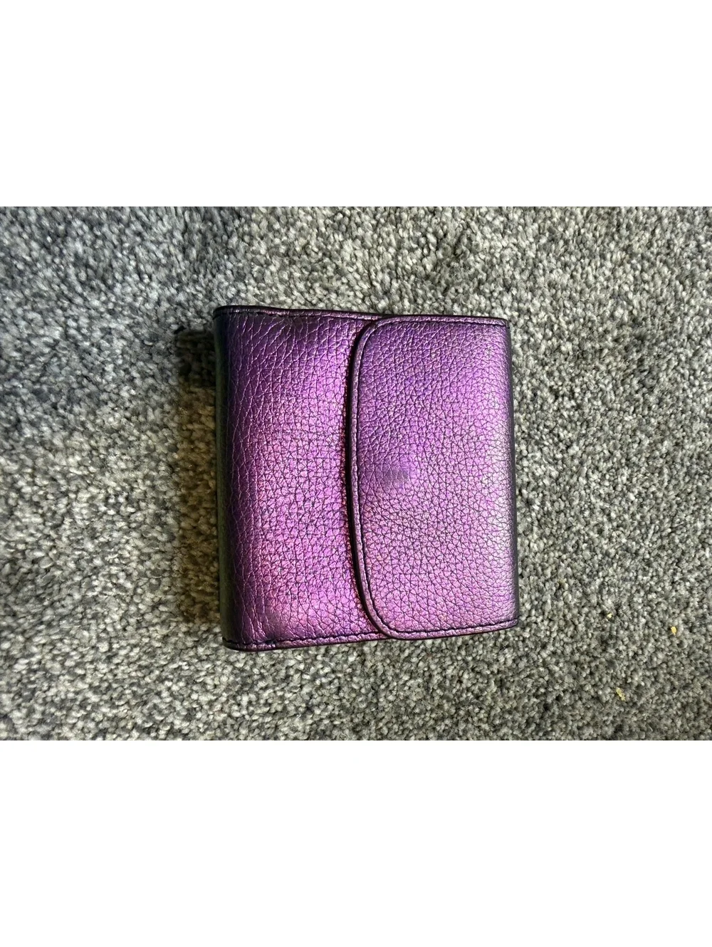 Coach Hologram Iridescent Leather Small Trifold Wallet Oil Slick Mermaid 55719